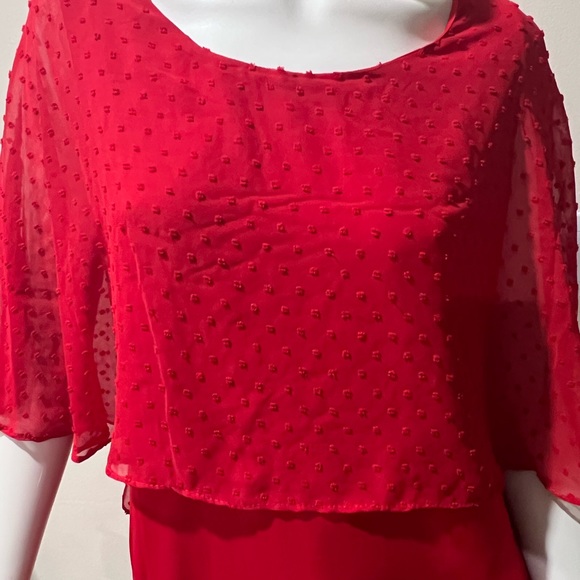 glamour nights red cape dress/size 14/nwt - Picture 5 of 15